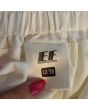 Hvid, plisseret vintage nederdel fra Eurofashion, str. 38, logo