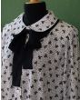 Vintage skjortebluse fra Irma i str. S, ubrugt, krave i close up
