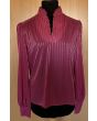Lyngfarvet bluse med roleauer, str. 40, ubrugt