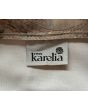 Mørkbeige vintage jakke fra Finn Karelia i str. 34, logo