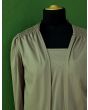 Vintage buksedragt fra danske Loneth i 3 dele, str. 38. Close up af skulder smock syning