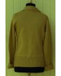 Karryfarvet strik cardigan fra Godske, str. 38, her set bagfra