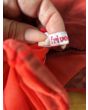Rødt vintage negligee fra 70erne eller før, af mærket Frivolitées, str. S. ubrugt - her ses del af logo