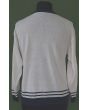 Vintage strikbluse i bomuld og polyakryl, str. 38, her set bagfra